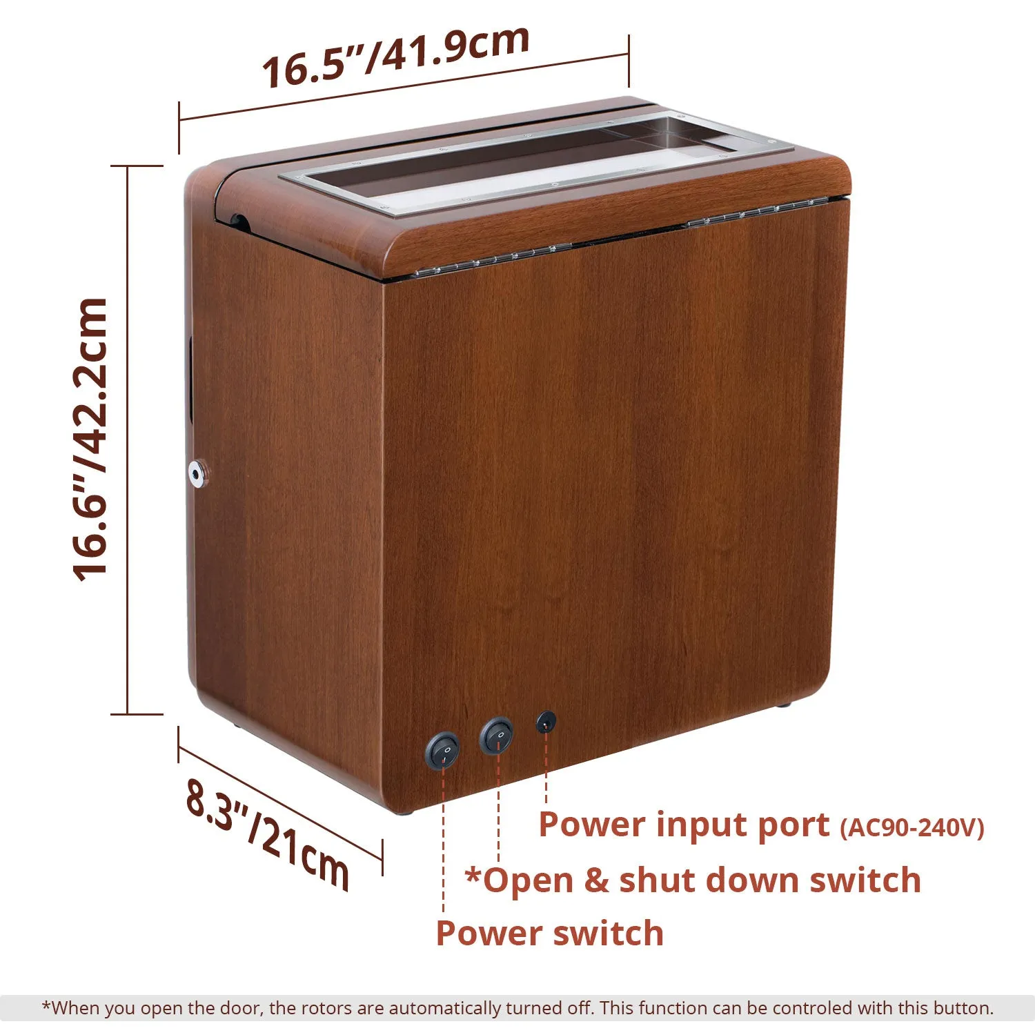 12 6 Pieces Watch Winder in Walnut Wooden Finish, LUKDOF
