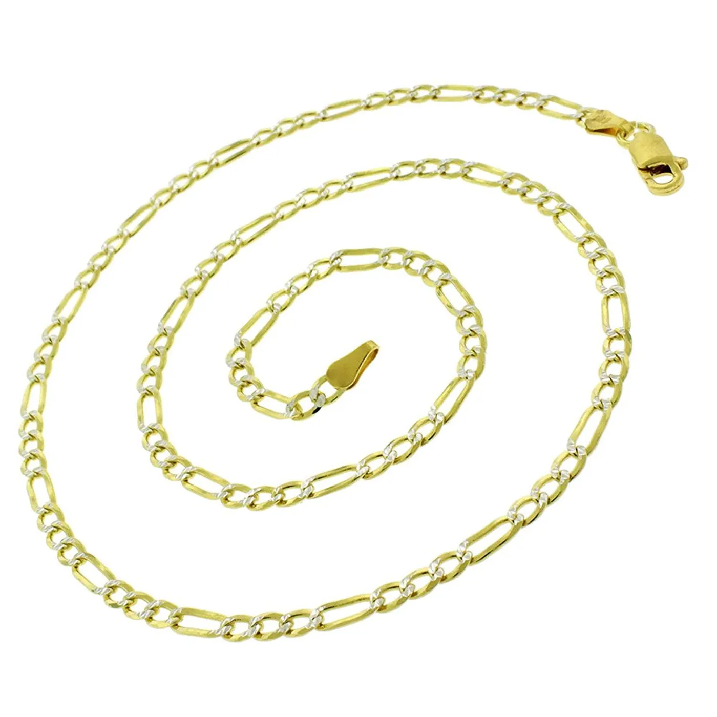 14K Gold Plated Sterling Silver Figaro Chain|Men Fashion Jewelry's