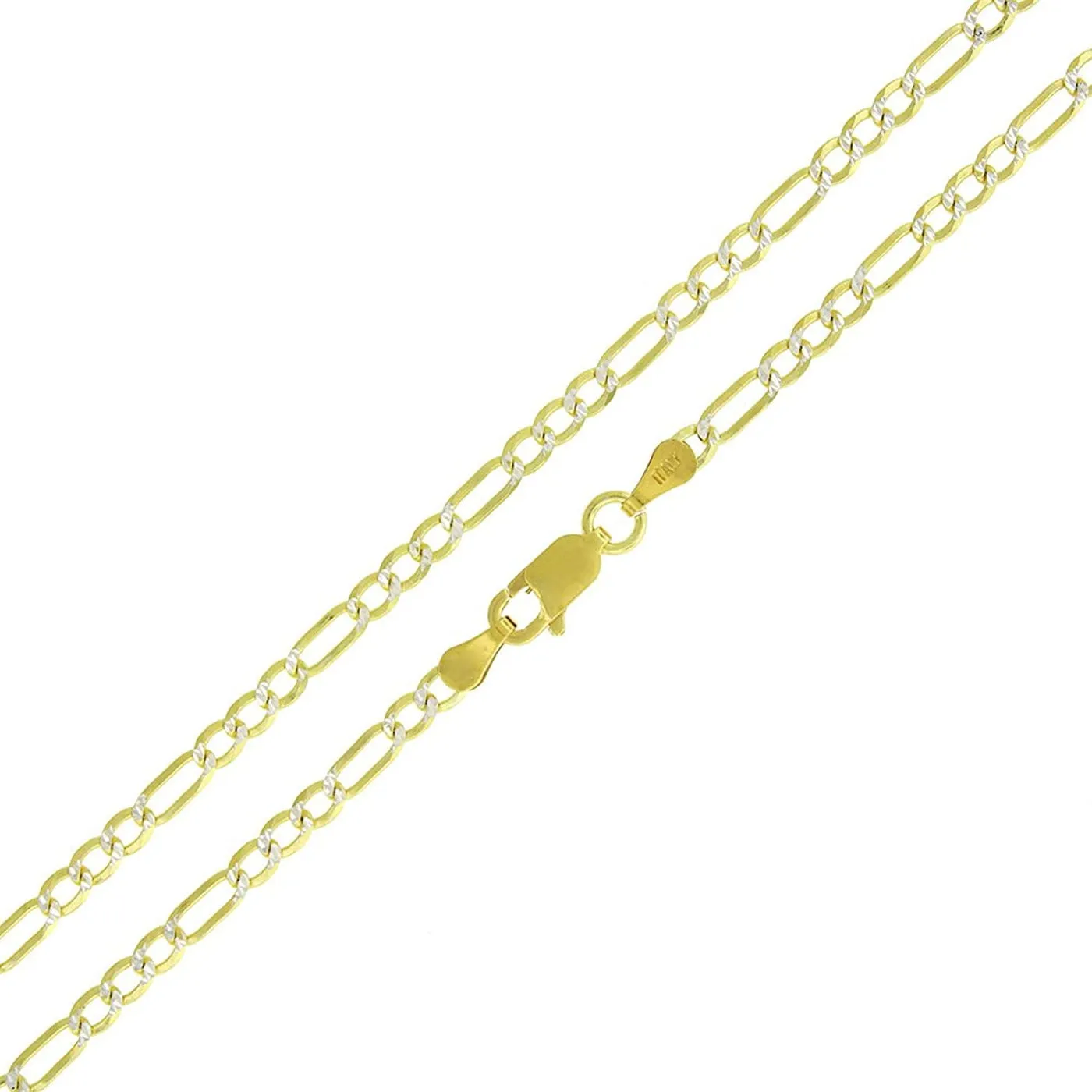 14K Gold Plated Sterling Silver Figaro Chain|Men Fashion Jewelry's