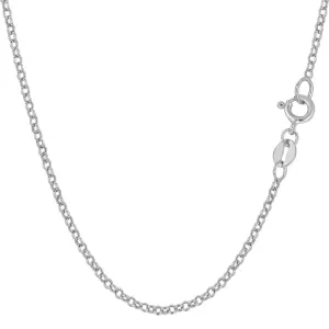 14K White Gold 1.9MM Round Rolo Link Chains For Women Men