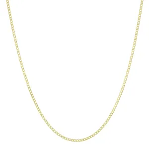 14K Yellow Gold 2.5MM Solid Cuban Curb Link Chain