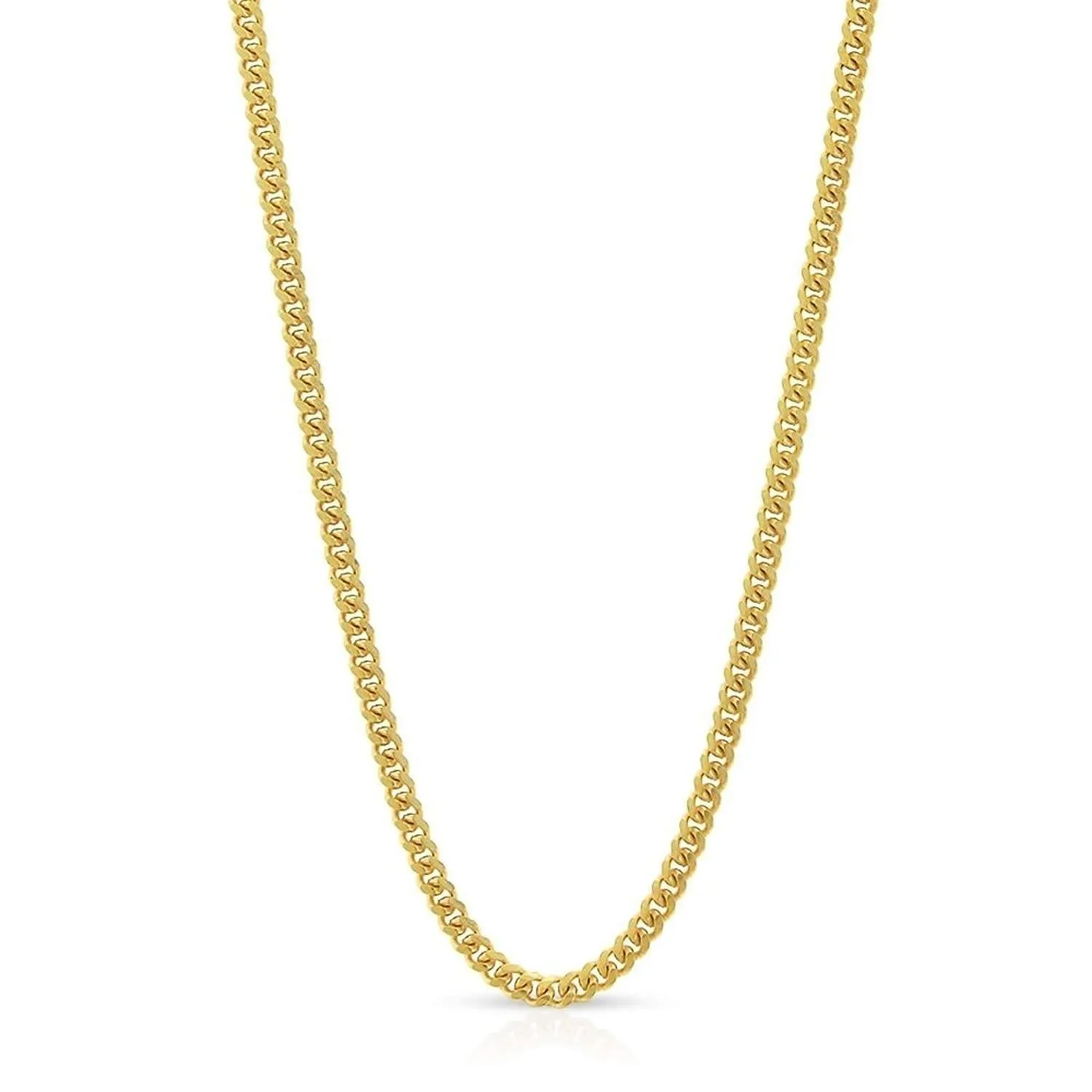 1.5MM Solid Miami Cuban Curb Link Necklace Chains