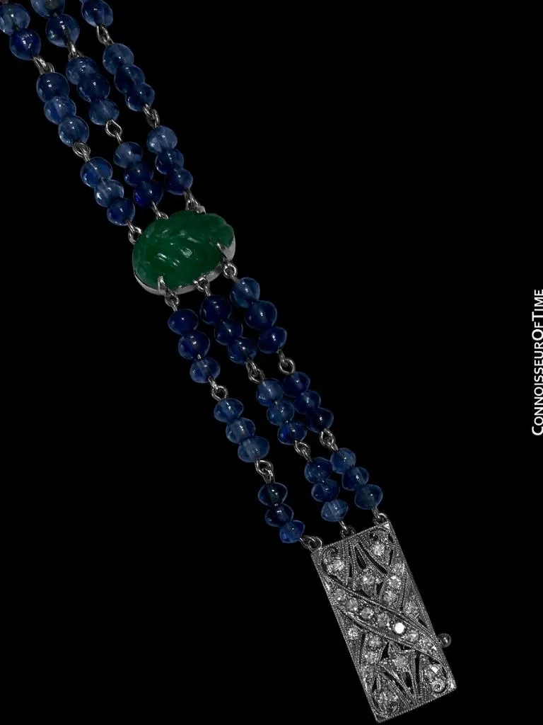 1910's Vacheron & Constantin Exquisite Art Deco Ladies Watch - Platinum, Diamonds, Sapphires & Emeralds