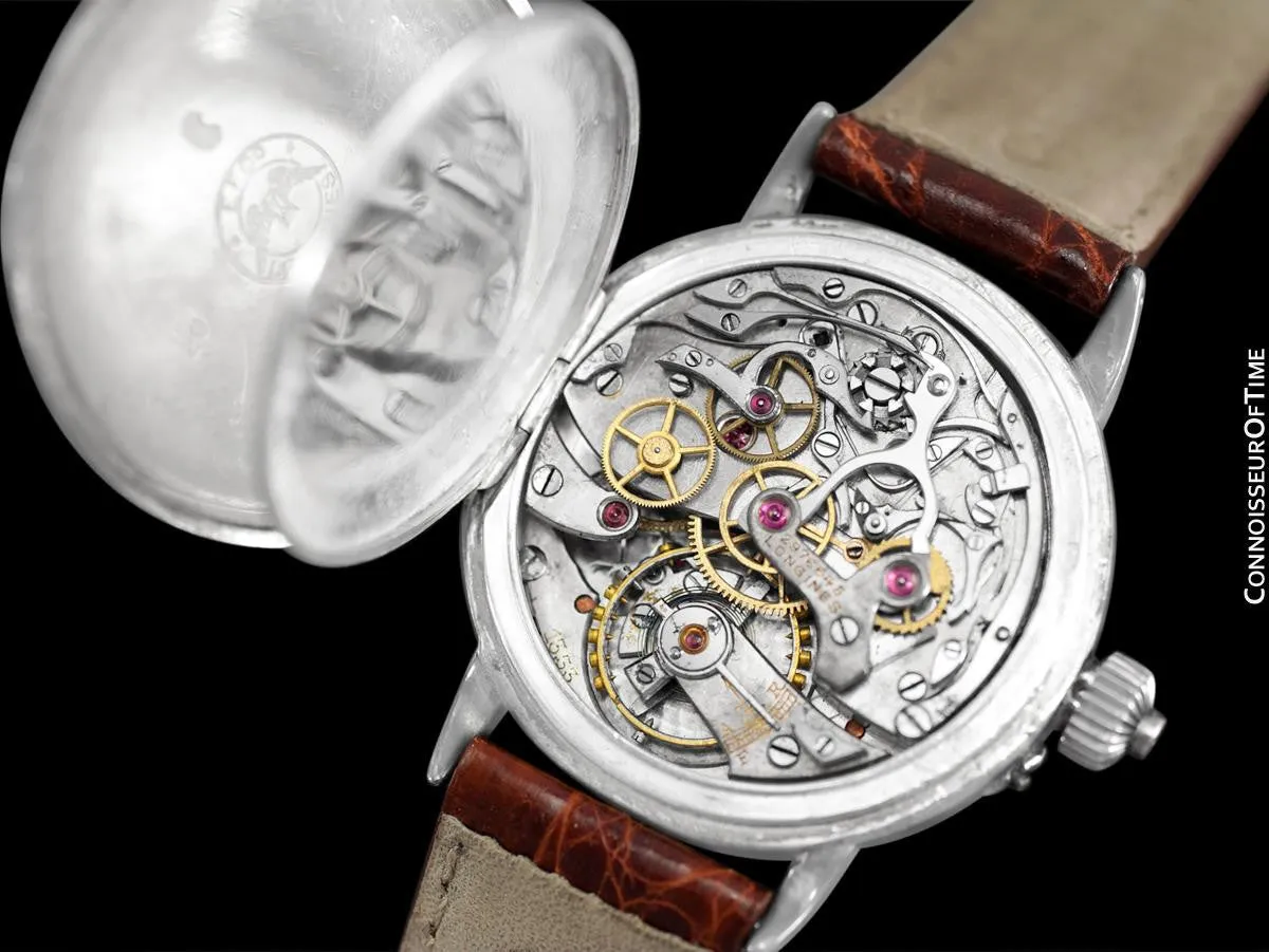 1914 Longines Caliber 13.33 Mens Single Button World War I Military Chronograph, Silver - Legendary Chronograph