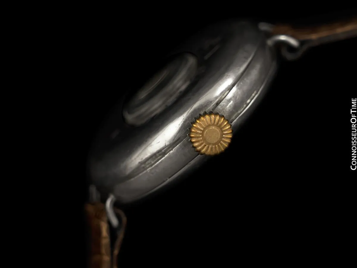 1914 Rolex Rare Vintage Mens World War I Era Military Officers Demi-Hunter Trench Watch - Sterling Silver