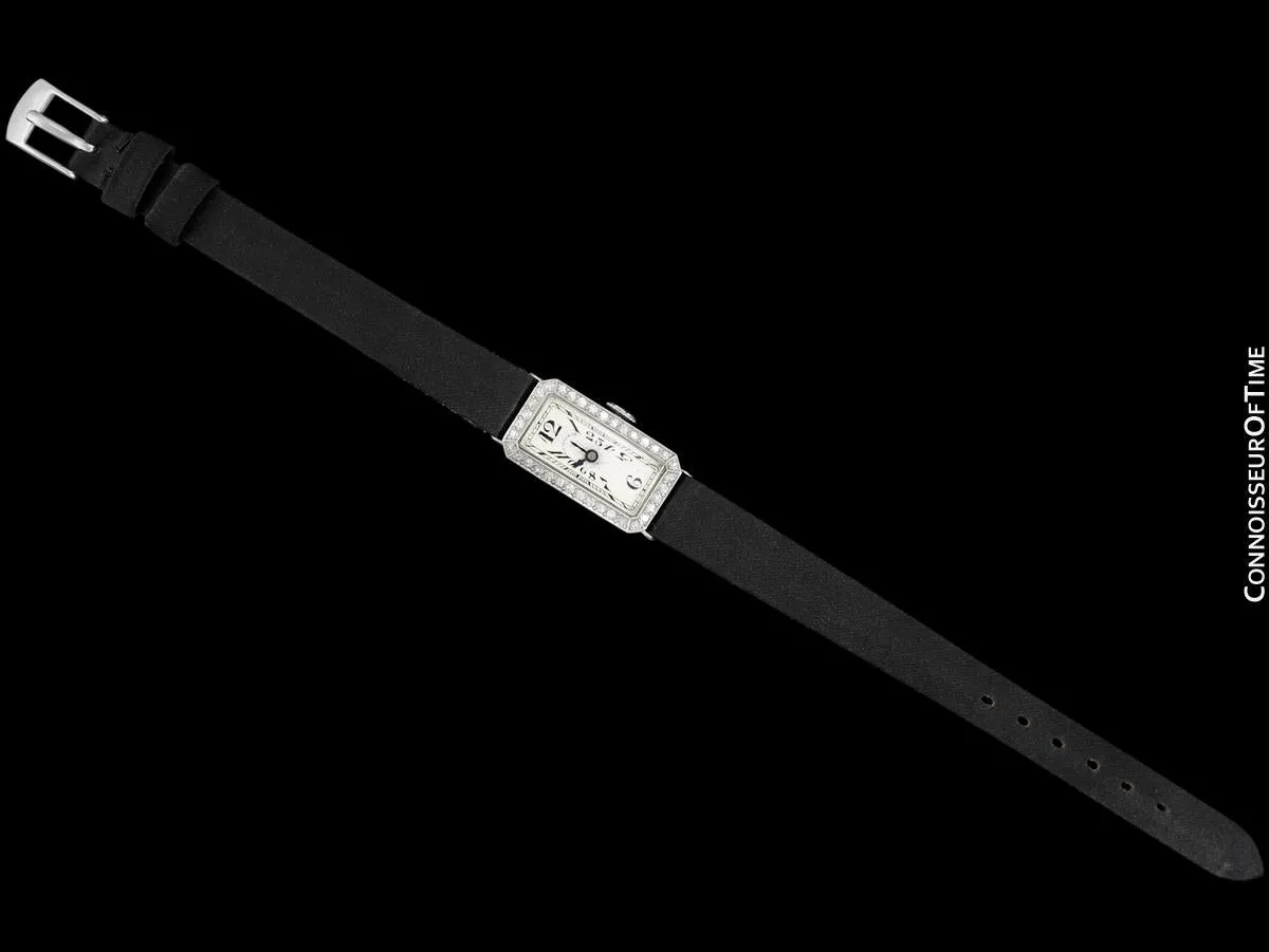 1920 Patek Philippe Tiffany & Co. Vintage Art Nouveau Ladies Watch - Platinum & Diamonds