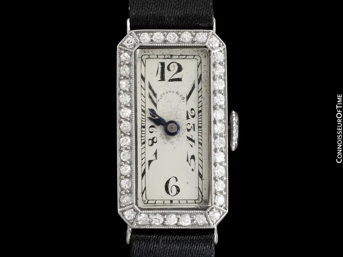 1920 Patek Philippe Tiffany & Co. Vintage Art Nouveau Ladies Watch - Platinum & Diamonds
