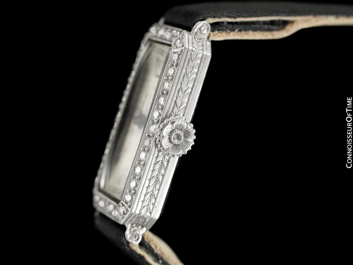 1920 Patek Philippe Tiffany & Co. Vintage Art Nouveau Ladies Watch - Platinum & Diamonds
