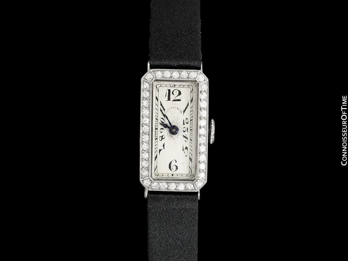 1920 Patek Philippe Tiffany & Co. Vintage Art Nouveau Ladies Watch - Platinum & Diamonds
