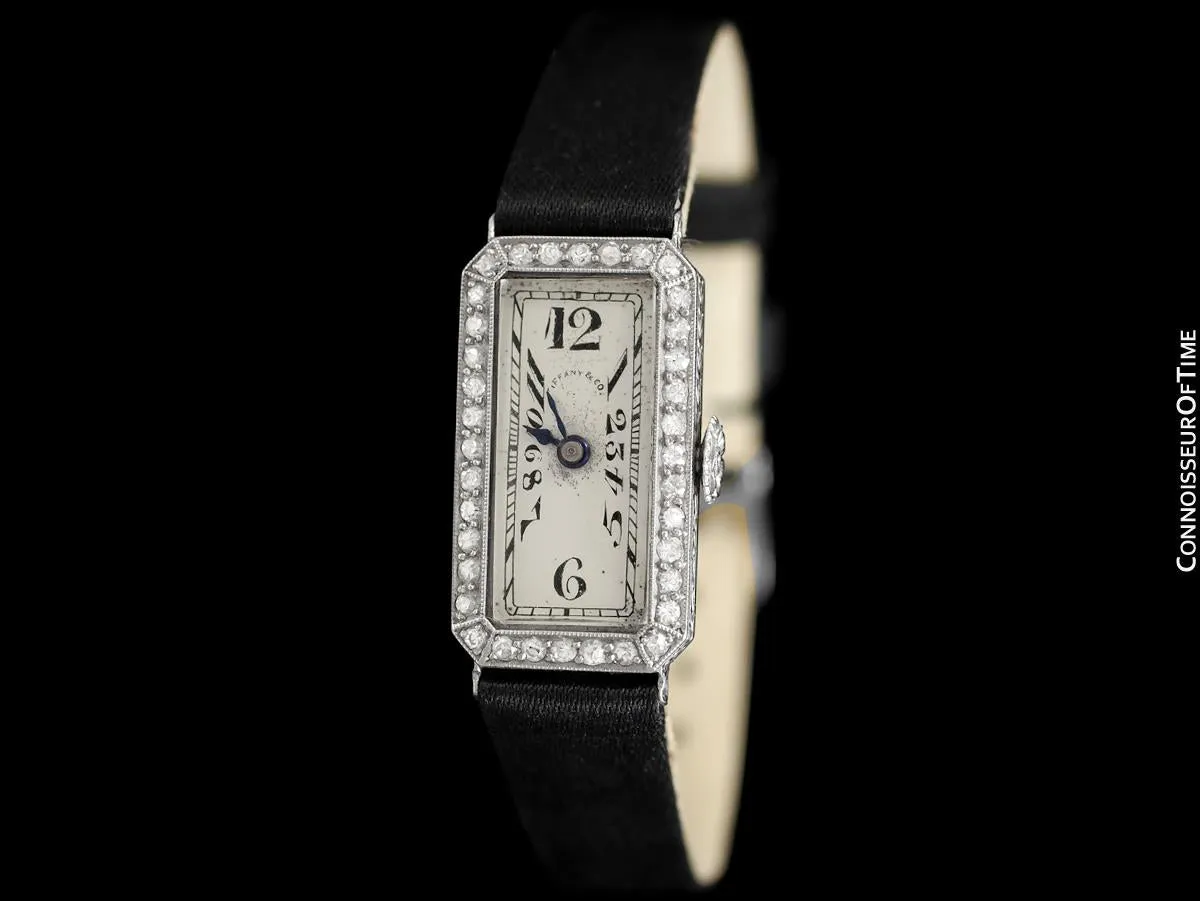 1920 Patek Philippe Tiffany & Co. Vintage Art Nouveau Ladies Watch - Platinum & Diamonds