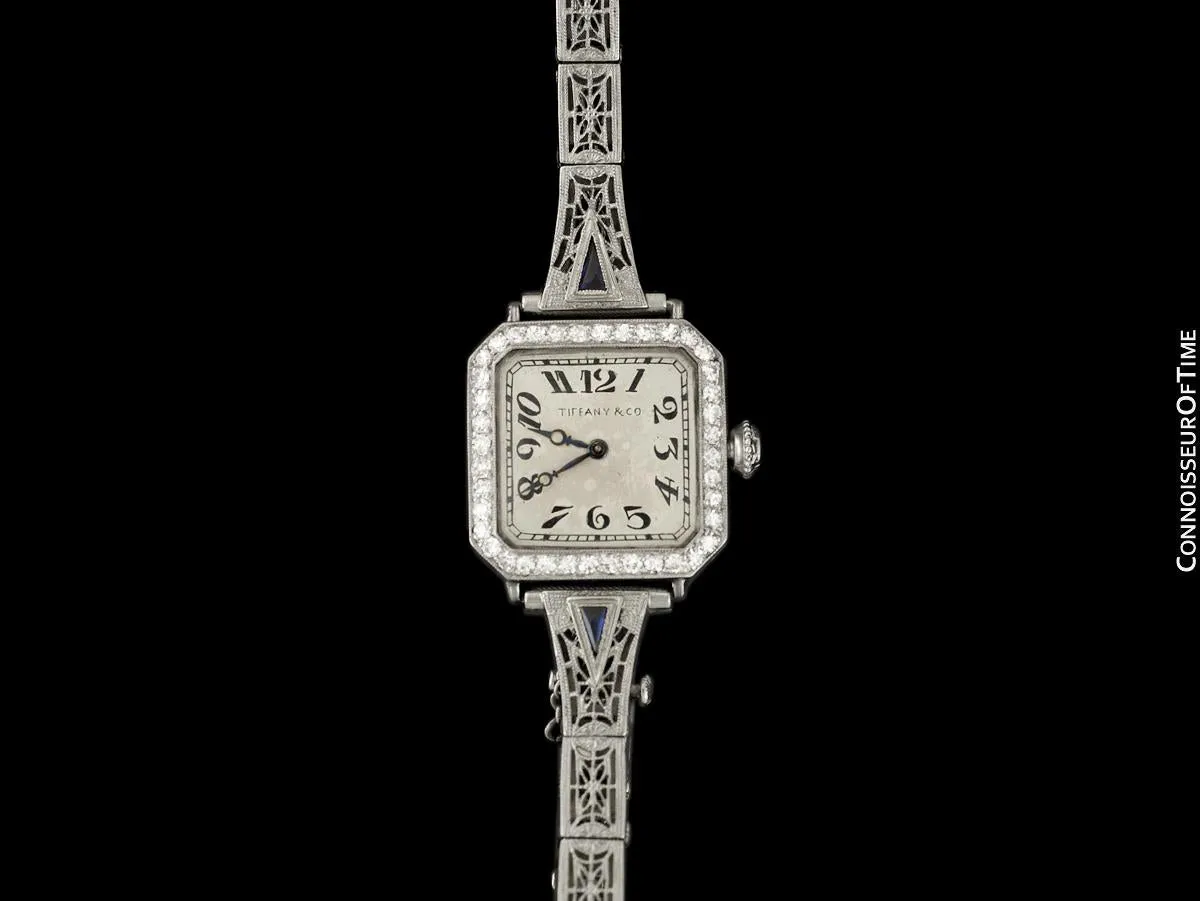 1920's Tiffany & Co. Ladies Vintage Art Nouveau / Art Deco Watch - Platinum & Diamonds
