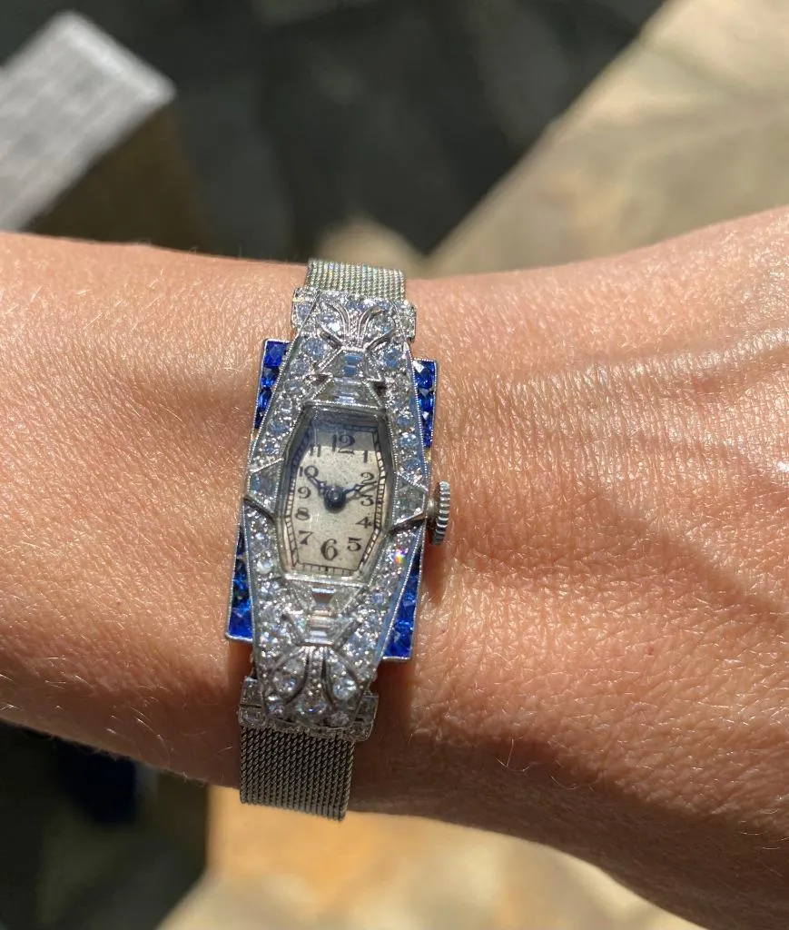 1920’s Vacheron & Constantin Very Rare & Exquisite Art Deco Ladies Watch - Platinum, Diamonds & Sapphires
