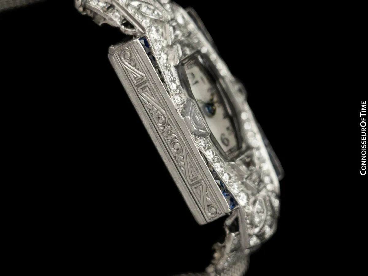1920’s Vacheron & Constantin Very Rare & Exquisite Art Deco Ladies Watch - Platinum, Diamonds & Sapphires
