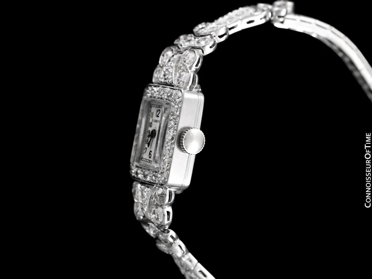 1930's Blancpain Vintage Ladies Cocktail Watch - Platinum with 6 Carats of Diamonds