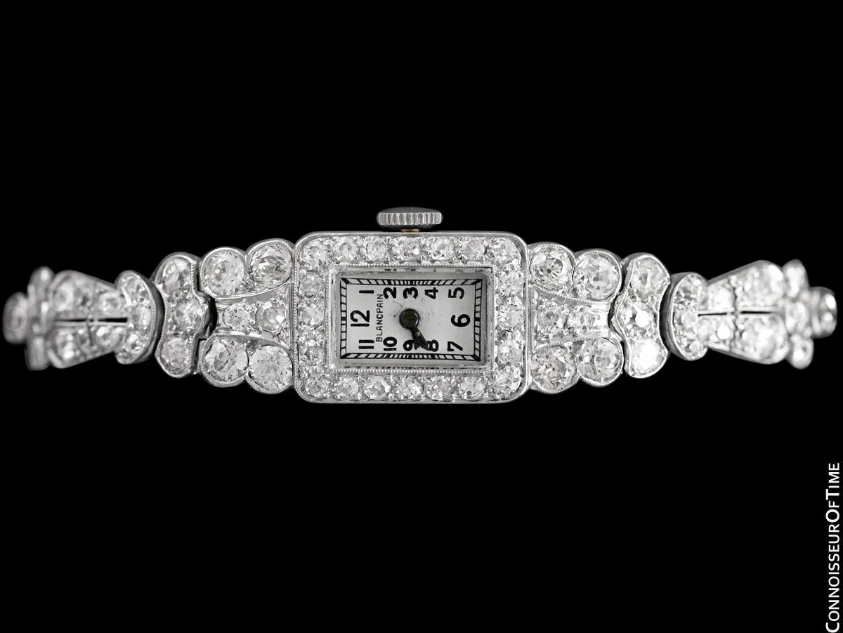1930's Blancpain Vintage Ladies Cocktail Watch - Platinum with 6 Carats of Diamonds
