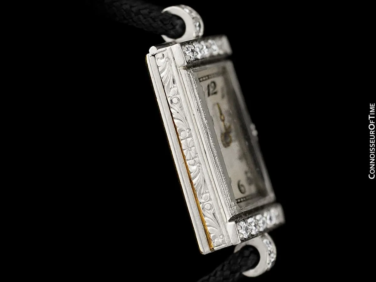 1930's Tiffany & Co. Ladies Art Deco Vintage Watch - Platinum & Diamond