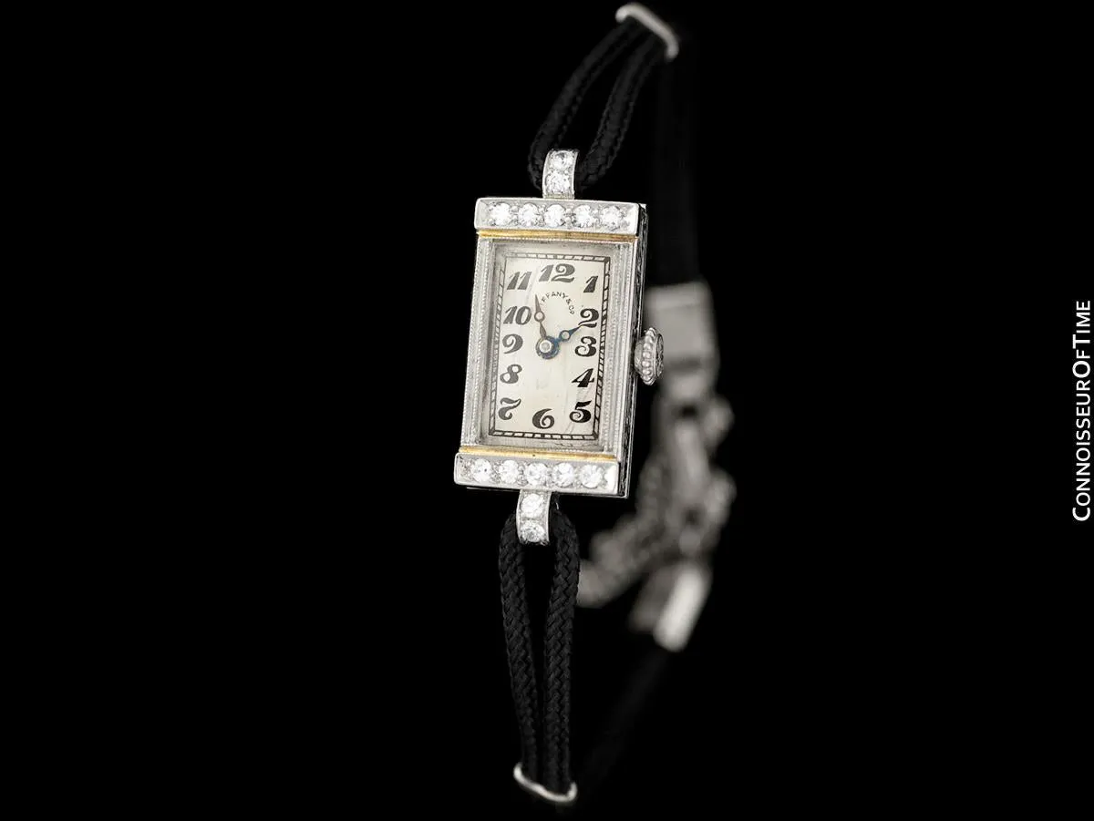 1930's Tiffany & Co. Ladies Art Deco Vintage Watch - Platinum & Diamond