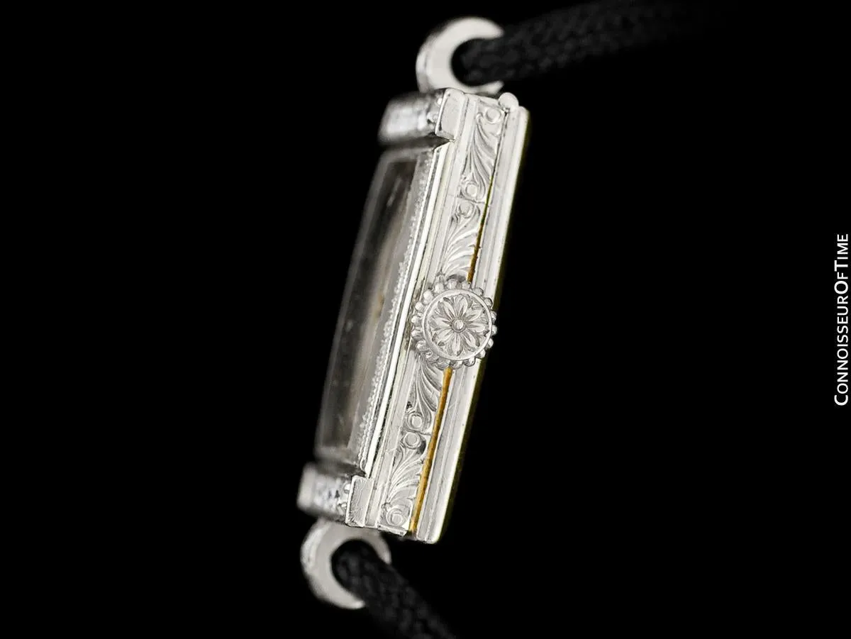 1930's Tiffany & Co. Ladies Art Deco Vintage Watch - Platinum & Diamond