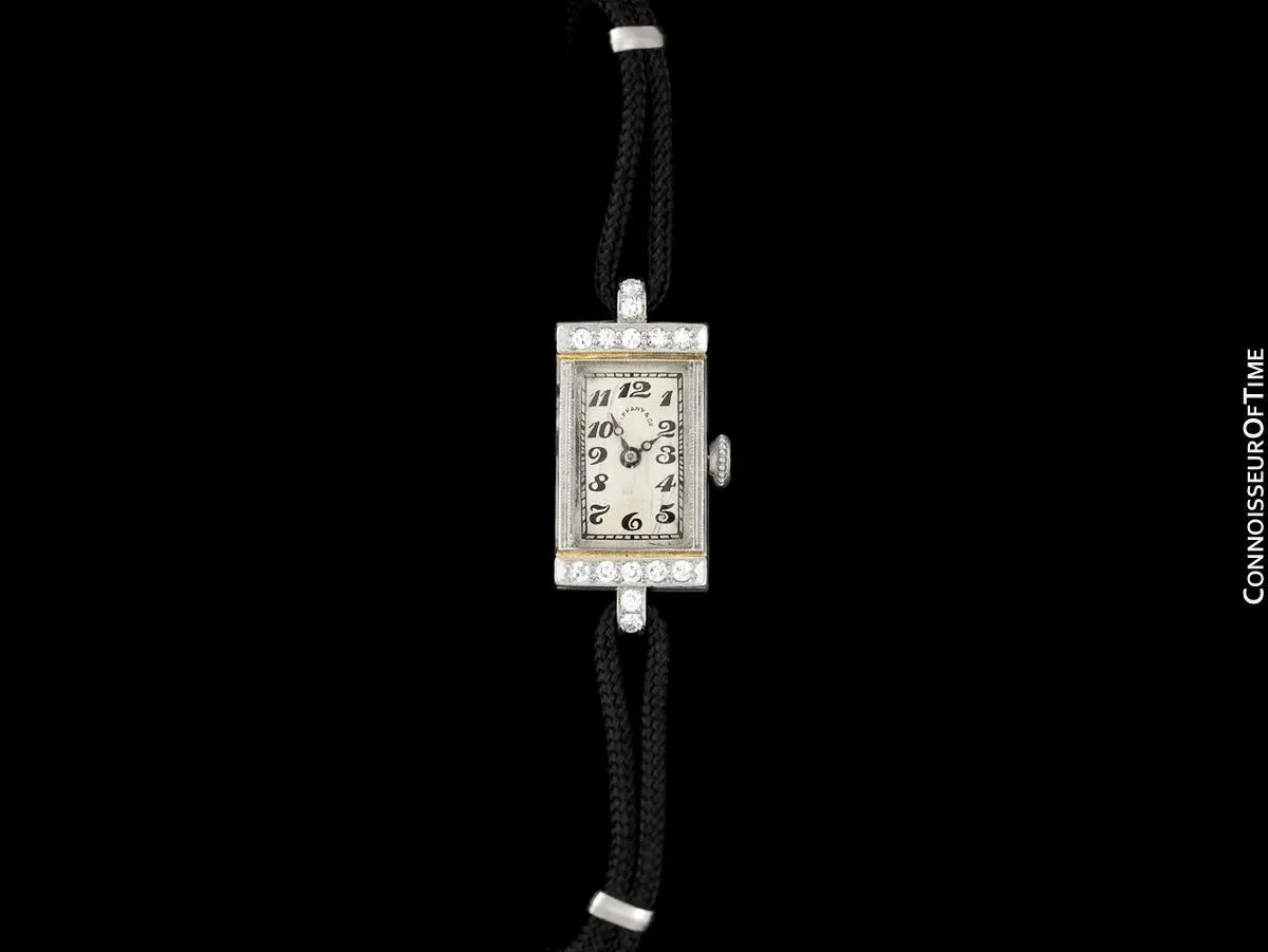 1930's Tiffany & Co. Ladies Art Deco Vintage Watch - Platinum & Diamond