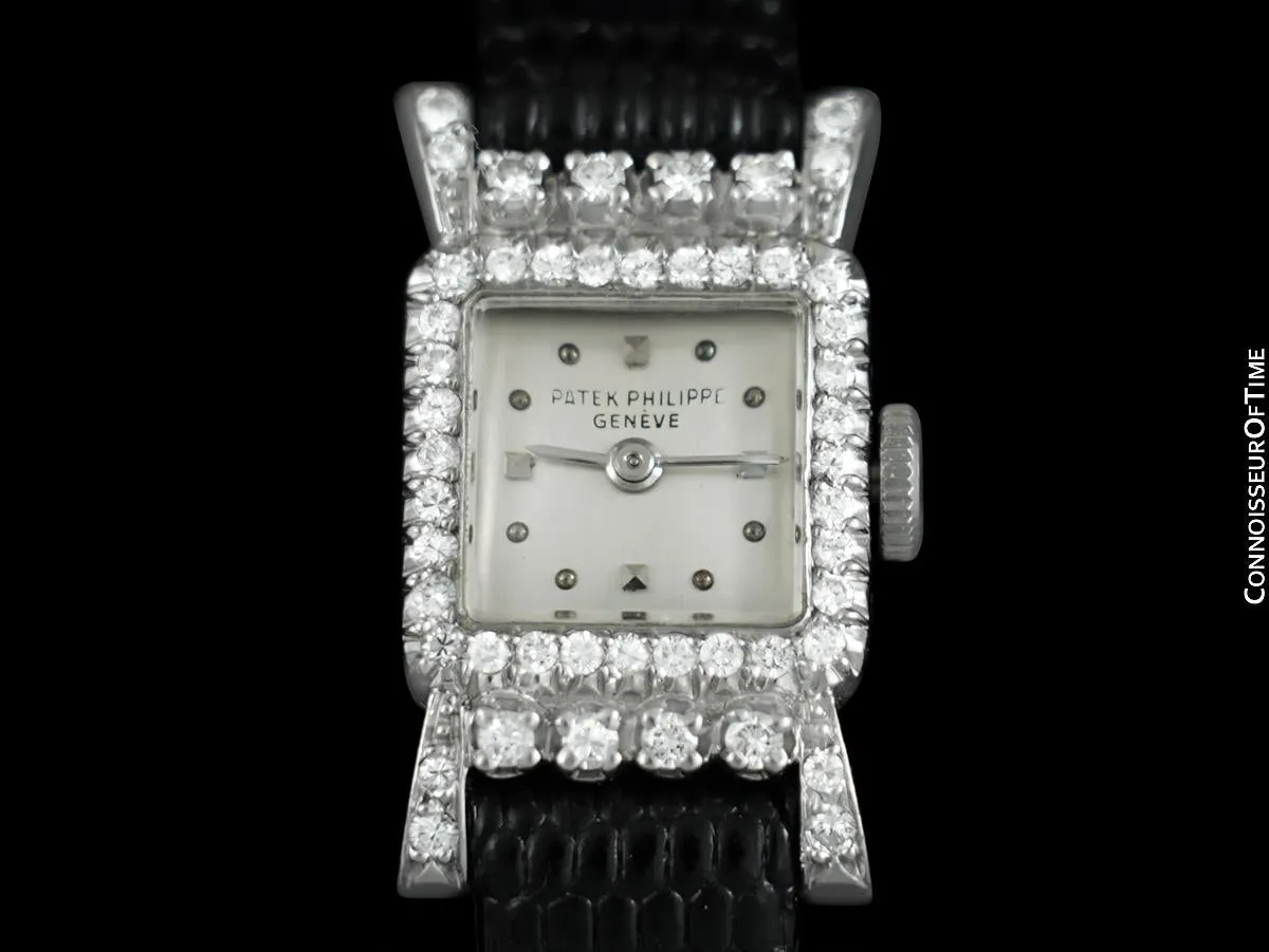 1932 / 1953 Patek Philippe Vintage Ladies Ref. 3146 Platinum and Factory Diamond Watch - Papers & Box