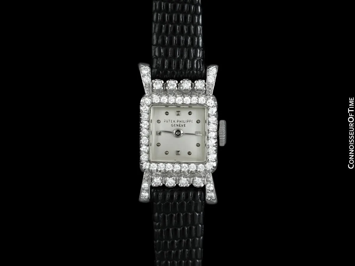 1932 / 1953 Patek Philippe Vintage Ladies Ref. 3146 Platinum and Factory Diamond Watch - Papers & Box