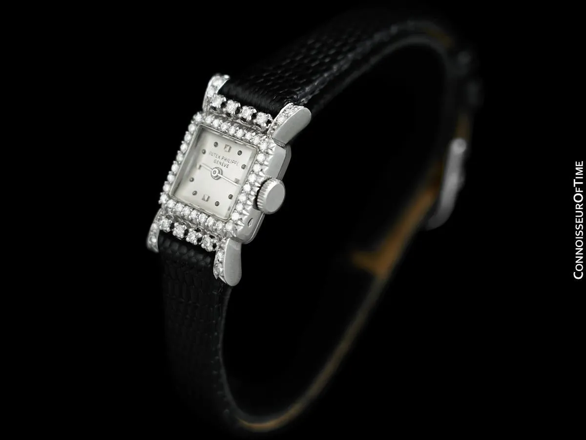 1932 / 1953 Patek Philippe Vintage Ladies Ref. 3146 Platinum and Factory Diamond Watch - Papers & Box