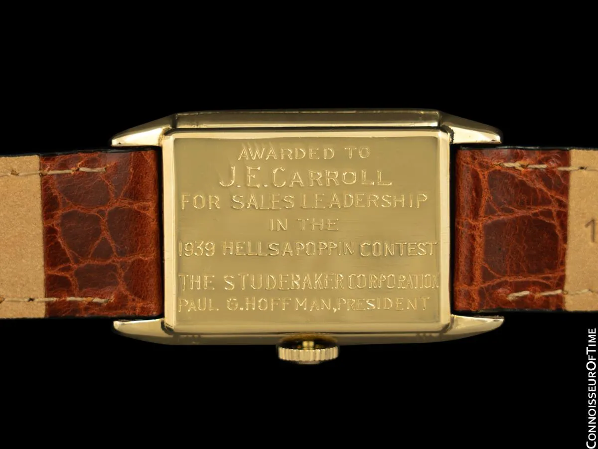 1939 Hamilton Otis Reverso Vintage Mens Watch "Studebaker" Cars - 14K Gold Filled
