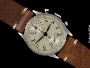 1940's Gallet Vintage Midsize Up & Down Chronograph - Chrome & Stainless Steel