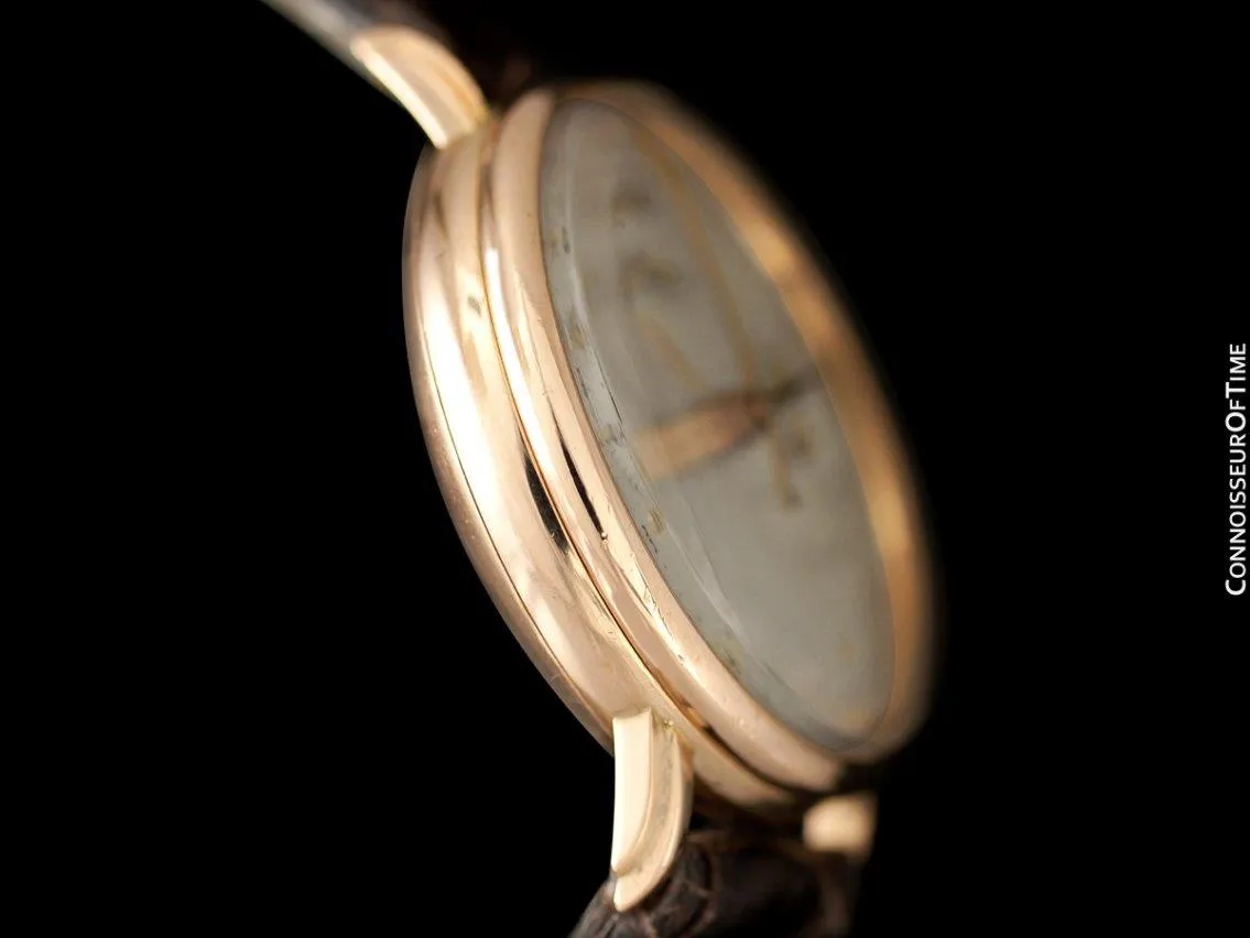 1940's Minerva Vintage Mens 13-20 Chronograph Watch with Special Lugs - 18K Rose Gold
