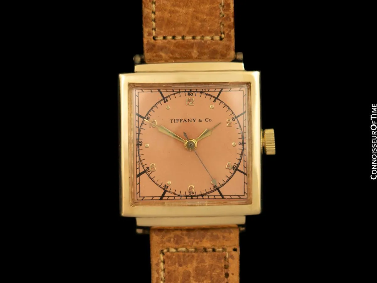 1940's Tiffany & Co. Mens Midsize Vintage Precision Seconds Watch - 14K Rose Gold