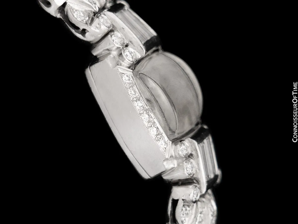 1940's Vintage Ladies Watch with Omega Movement - Platinum and Over 2 Carats of Diamonds