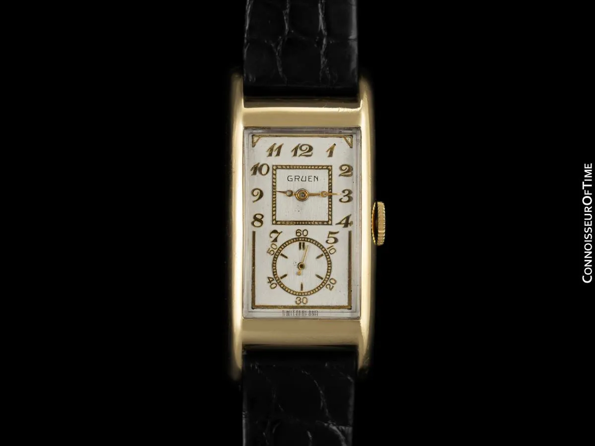 1943 Gruen Vintage Techni - Quadron / Rolex Prince Watch, 14K Gold-Filled - Doctor's Watch