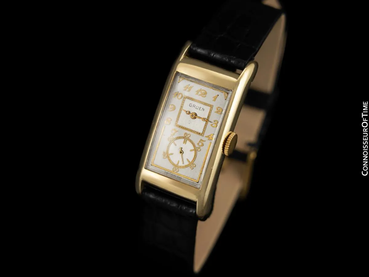1943 Gruen Vintage Techni - Quadron / Rolex Prince Watch, 14K Gold-Filled - Doctor's Watch