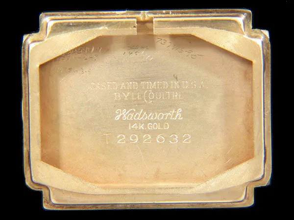 1944 Jaeger LeCoultre Vintage Mens Rectangular Watch - 14K Gold