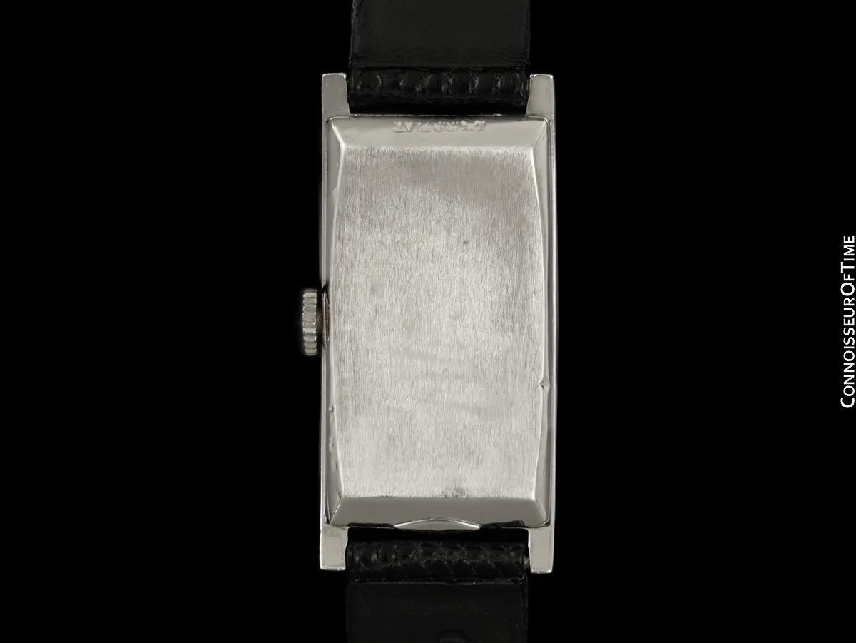 1946 Longines Vintage Mens Large Art Deco Watch - Platinum & Diamonds