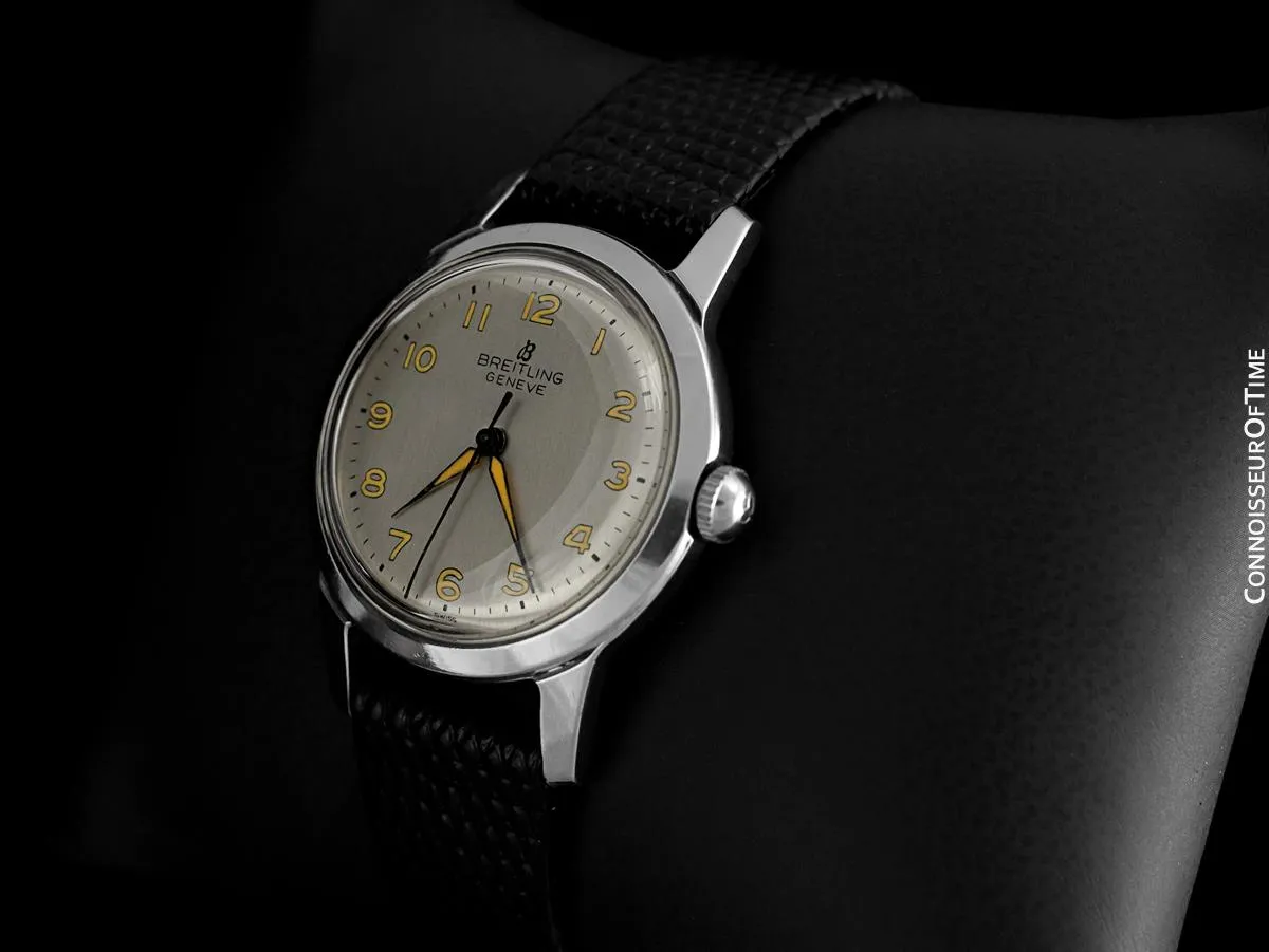 1947 Breitling Vintage Mens Midsize Military Style Watch - Stainless Steel