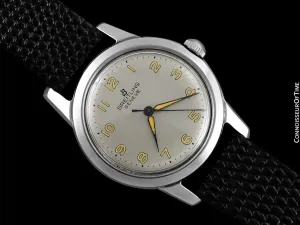 1947 Breitling Vintage Mens Midsize Military Style Watch - Stainless Steel