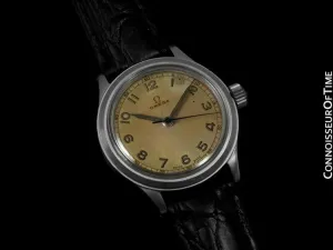 1947 Omega Vintage Ref. 2179/4 Large Mens Watch, Stainless Steel - Military Style Watch