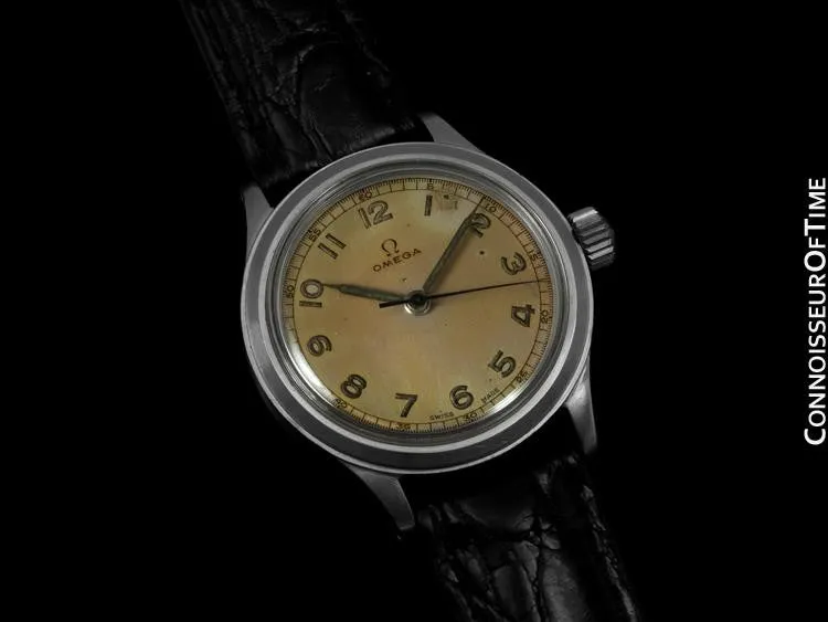 1947 Omega Vintage Ref. 2179/4 Large Mens Watch, Stainless Steel - Military Style Watch