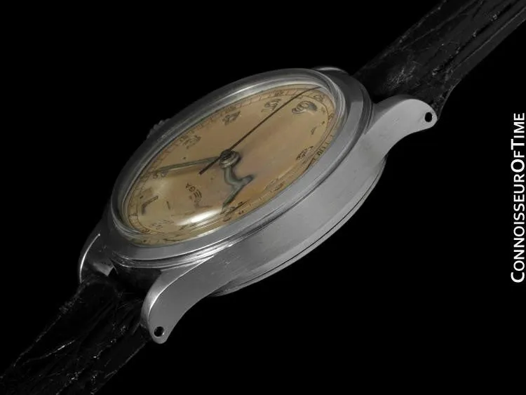 1947 Omega Vintage Ref. 2179/4 Large Mens Watch, Stainless Steel - Military Style Watch