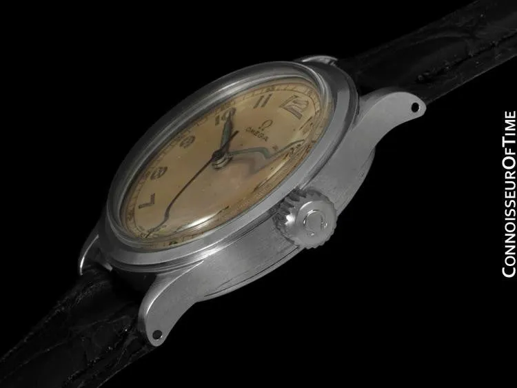 1947 Omega Vintage Ref. 2179/4 Large Mens Watch, Stainless Steel - Military Style Watch