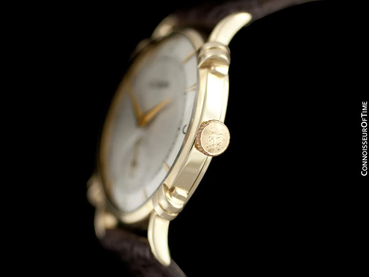 1948 Jaeger-LeCoultre Vintage Mens Midsize Watch, Beautiful Case - 14K Gold