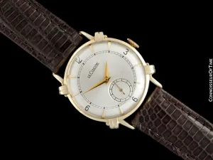 1948 Jaeger-LeCoultre Vintage Mens Midsize Watch, Beautiful Case - 14K Gold