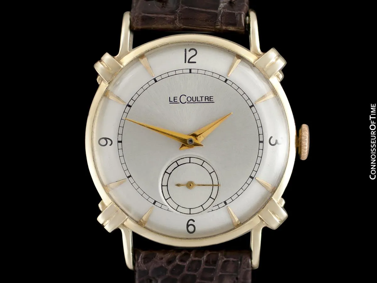 1948 Jaeger-LeCoultre Vintage Mens Midsize Watch, Beautiful Case - 14K Gold