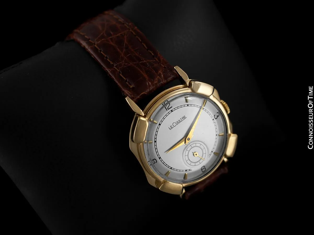 1948 Jaeger-LeCoultre Vintage Mens Watch, Rare Case, 14K Gold - The Pershing