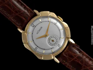 1948 Jaeger-LeCoultre Vintage Mens Watch, Rare Case, 14K Gold - The Pershing