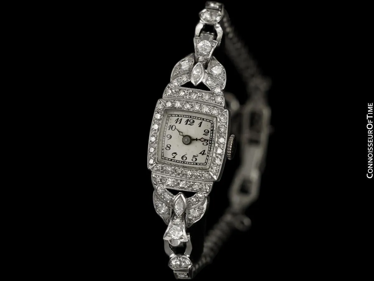 1950's Blancpain Vintage Ladies Classic Cocktail Watch - Platinum & Diamonds