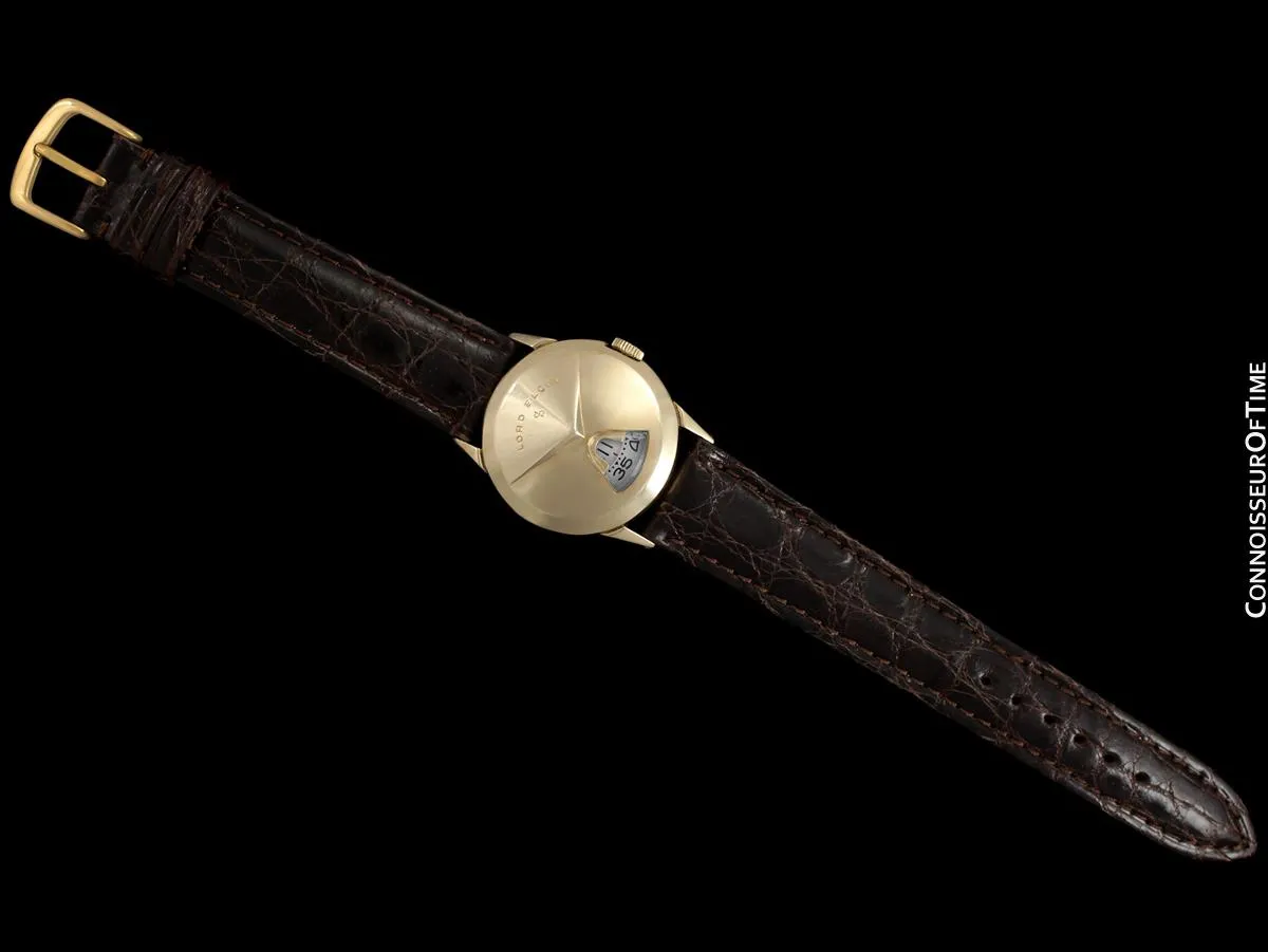 1950's Lord Elgin Direct Read "Chevron" Digital Jump Hour Watch - 14K Gold Filled