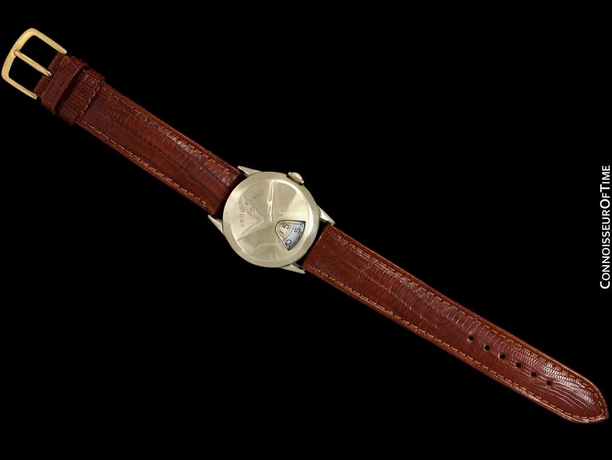 1950's Lord Elgin Direct Read "Chevron" Digital Jump Hour Watch - 14K Gold Filled