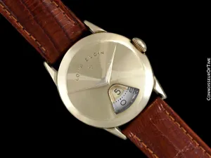 1950's Lord Elgin Direct Read "Chevron" Digital Jump Hour Watch - 14K Gold Filled